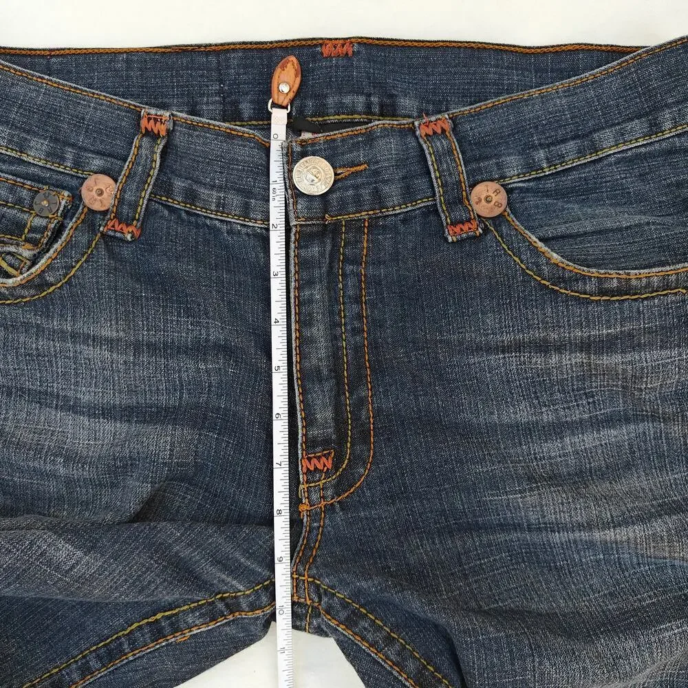True Religion Joey Big T Jeans 34x33 Men’s Distressed Straight Leg Denim